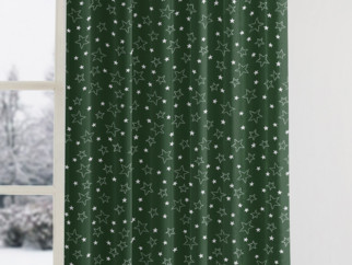 Draperie din bumbac - model 029 - steluțe albe pe verde