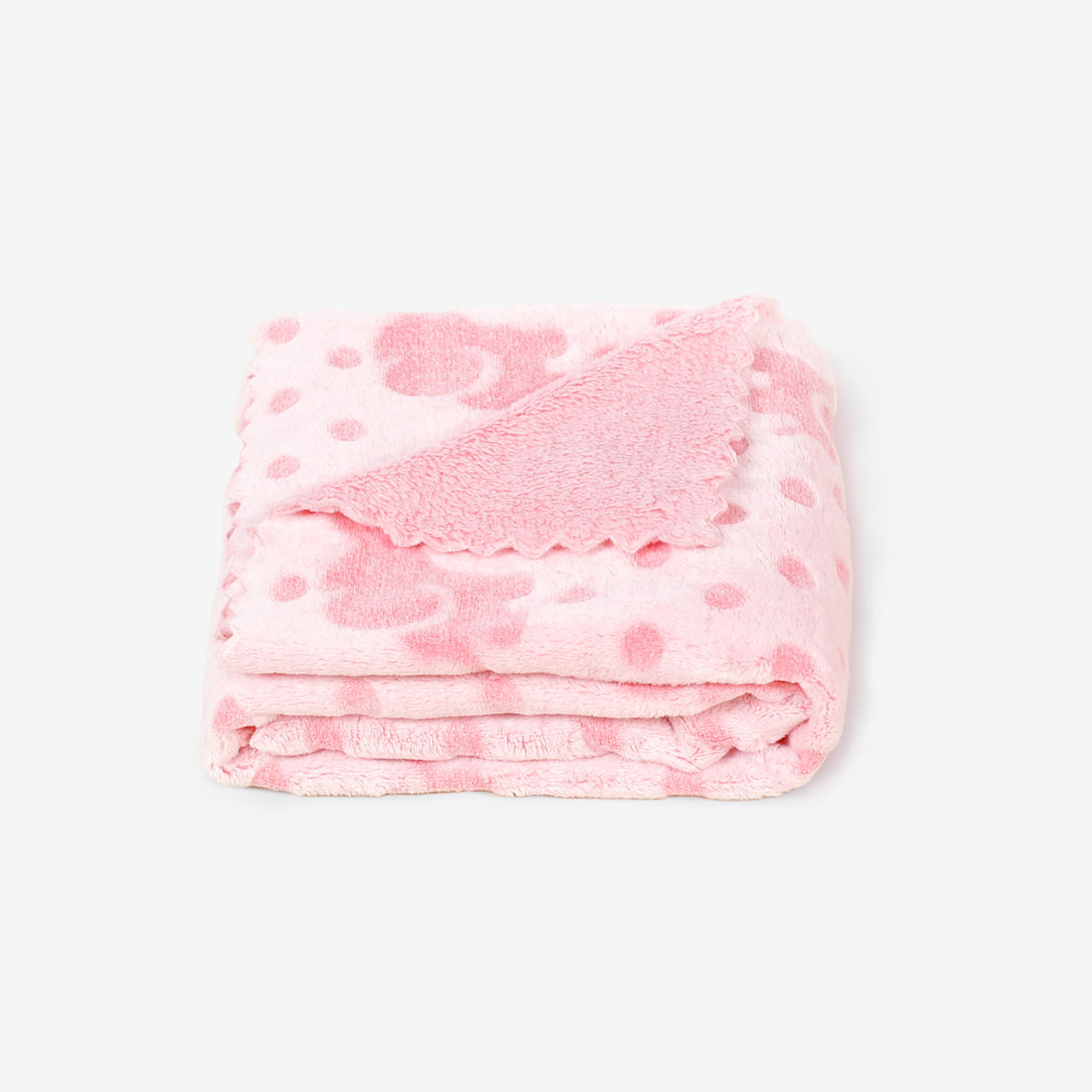 Pătură de calitate pentru bebeluși din microfibră - elefanți și buline roz