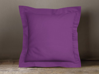 Față de pernă din bumbac cu tiv decorativ - violetă