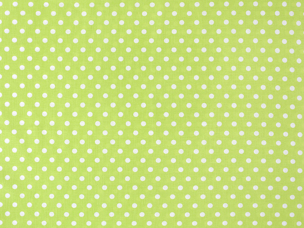 Țesătură SIMONA 100% bumbac - buline albe pe verde fistic