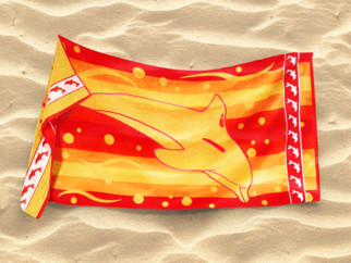 Prosop de plajă DELFIN - portocale 90x165 cm