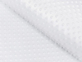 Țesături din poliester MINKY - albă - lățime 150 cm