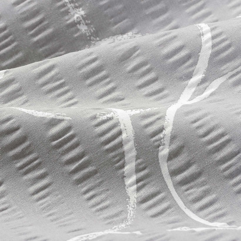 Țesătură creponată - contururi abstracte pe gri
