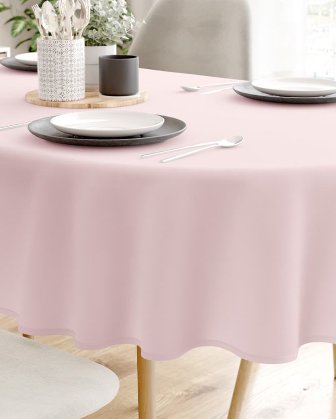 Față de masă 100% bumbac roz pudră - ovală