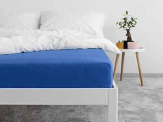 Cearceafuri de pat din terry cu elastic - albastru închis