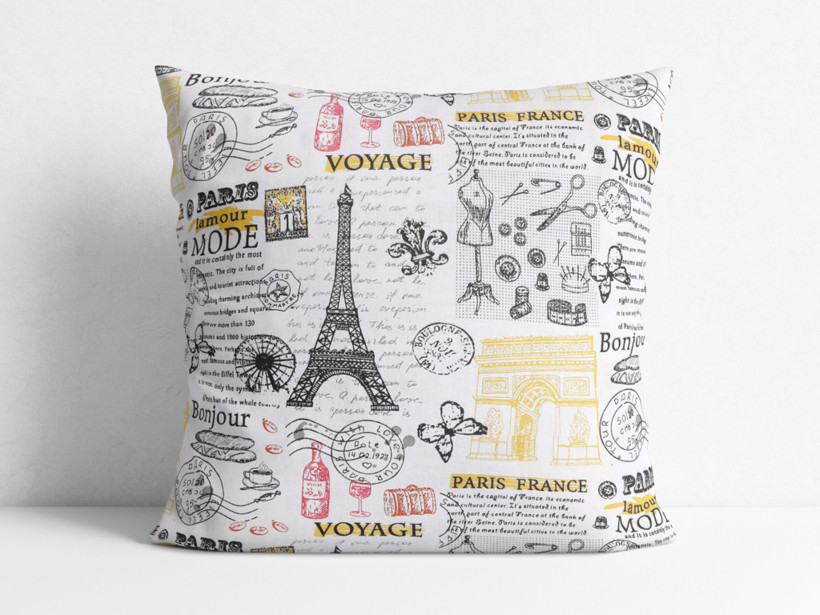 Față de pernă din bumbac - simbolurile Parisului