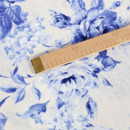 Țesătură decorativă LONETA - model 369 trandafiri mari albaștri - lățime 140 și 280 cm