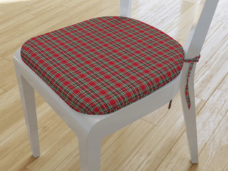 Pernă pentru scaun colțuri rotunde 39x37cm LONETA - model 241 - carouri mici roșii