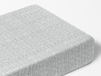 Cearceaf de pat din bumbac cu elastic - model 809 - forme mici gri pe alb