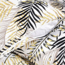 Lenjerie de pat creponată Deluxe - model 1100 frunze de palmier galbene și negre