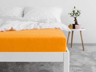 Cearceafuri de pat din terry pentru saltele înalte - portocaliu