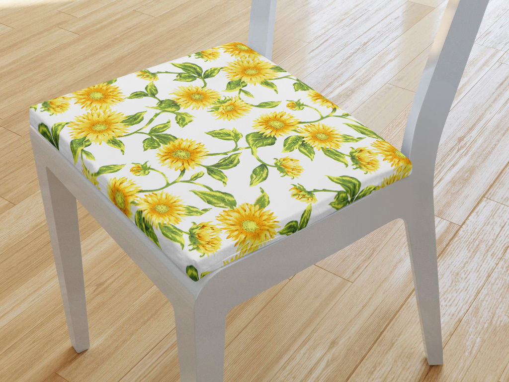 Pernă pentru scaun 100% bumbac 38x38 cm - floarea soarelui
