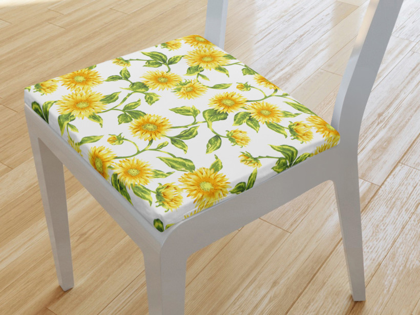 Pernă pentru scaun 100% bumbac 38x38 cm - floarea soarelui