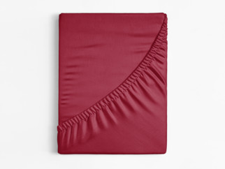 Cearceaf de pat din bumbac cu elastic - vișiniu