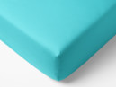 Cearceaf de pat din bumbac cu elastic - albastru turcoaz