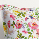Față de pernă din bumbac cu tiv decorativ - model 047 grădină înflorită