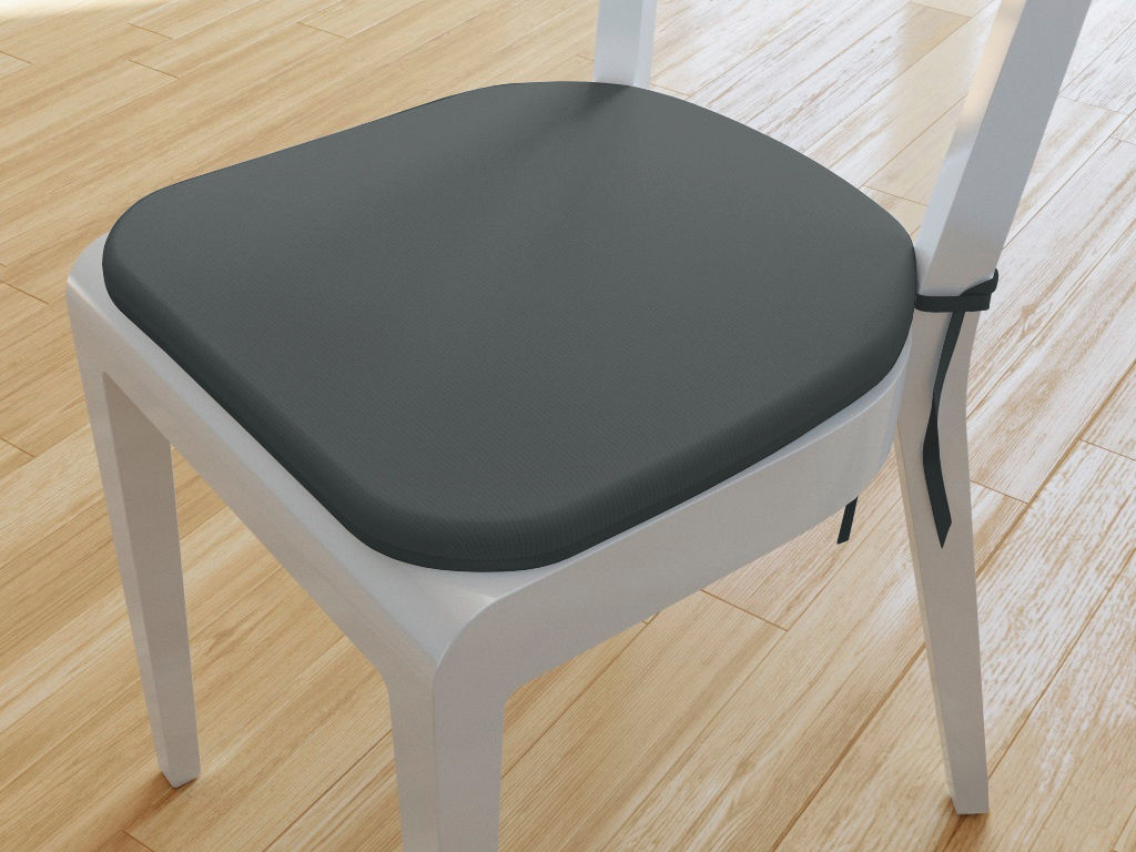 Pernă pentru scaun rotundă decorativă 39x37cm - LONETA - antracit