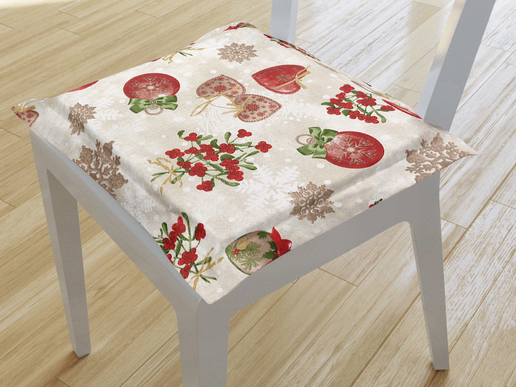 Pernă pentru scaun cu ornamente de crăciun 38x38 cm - VERONA - model 492