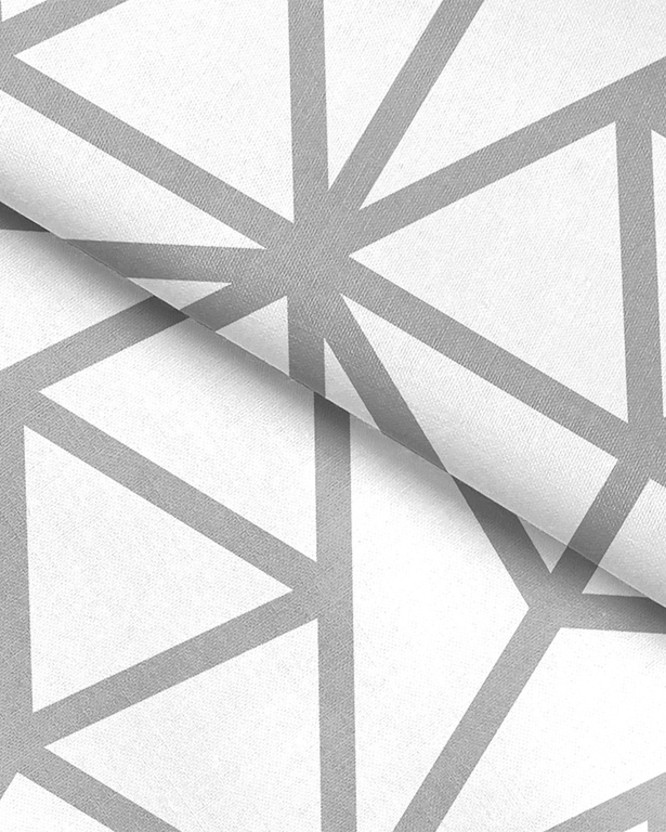 Țesătură SIMONA 100% bumbac - forme geometrice gri pe alb