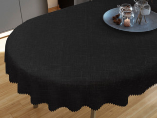 Față de masă decorativă neagră - ovală