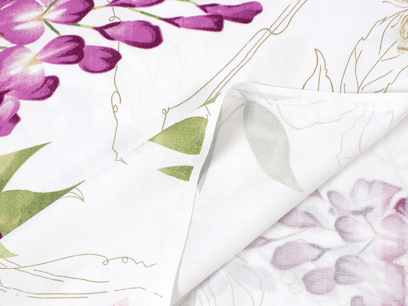 Țesătură din bumbac satinat Deluxe - flori de wisteria