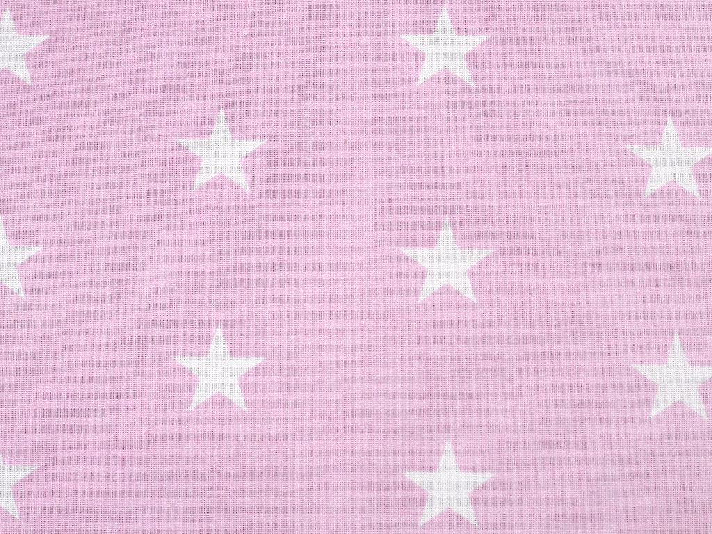 Țesătură SIMONA 100% bumbac - steluțe albe pe roz