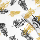 Lenjerie de pat de lux din bumbac satinat - model 1048 frunze de palmier negre și aurii