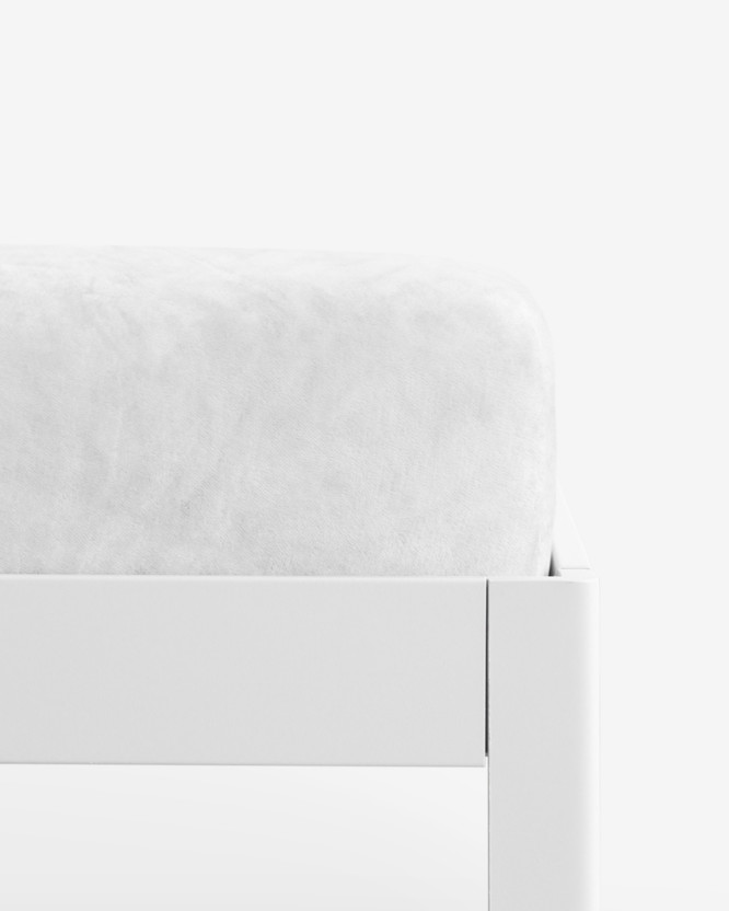 Cearceaf de pat din micropluș cu elastic - alb