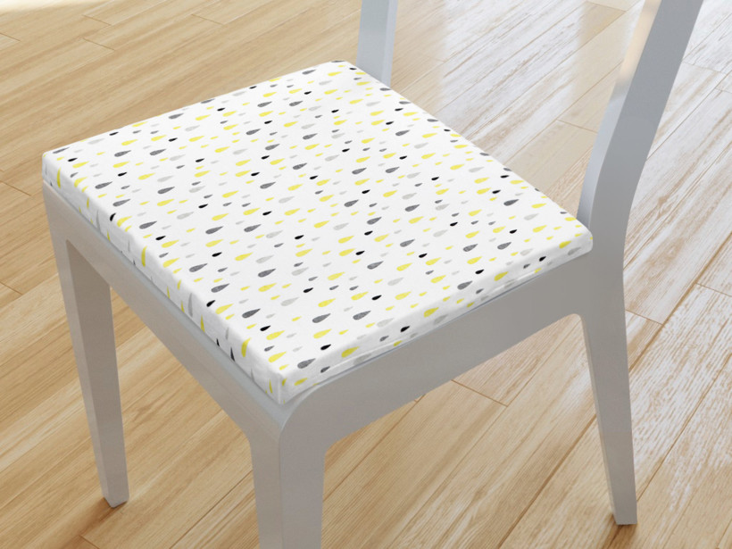 Pernă pentru scaun 38x38 cm - LONETA - picături gri și galbene