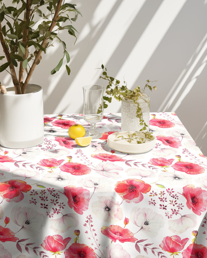Față de masă decorativă LONETA - flori de mac