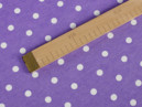 Țesătură decorativă LONETA - model 336 puncte albe pe violet - lățime 140 și 280 cm