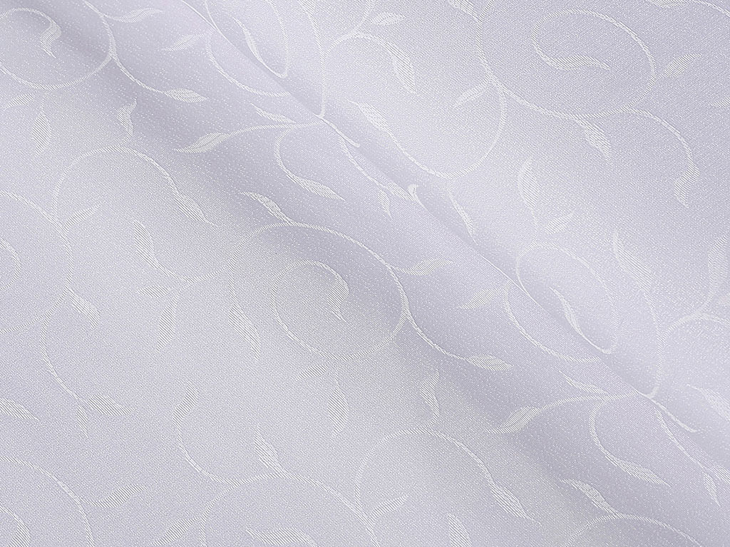Tesătură din teflon pentru fete de masă de lux - alb cu nuanță de violet cu ornamente mari