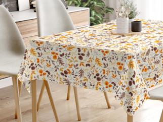 Față de masă decorativă LONETA - model 537 frunze în maro și portocaliu