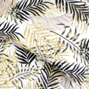 Lenjerie de pat creponată Deluxe - model 1100 frunze de palmier galbene și negre
