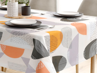 Față de masă din 100% bumbac - forme abstracte colorate