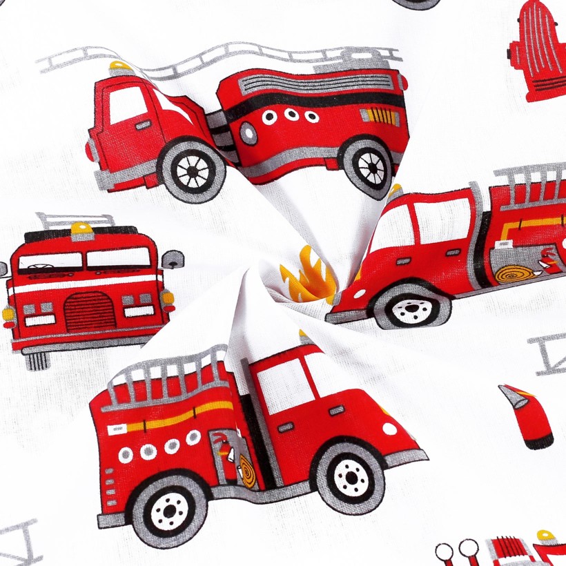 Țesătură SIMONA 100% bumbac - mașini de pompieri
