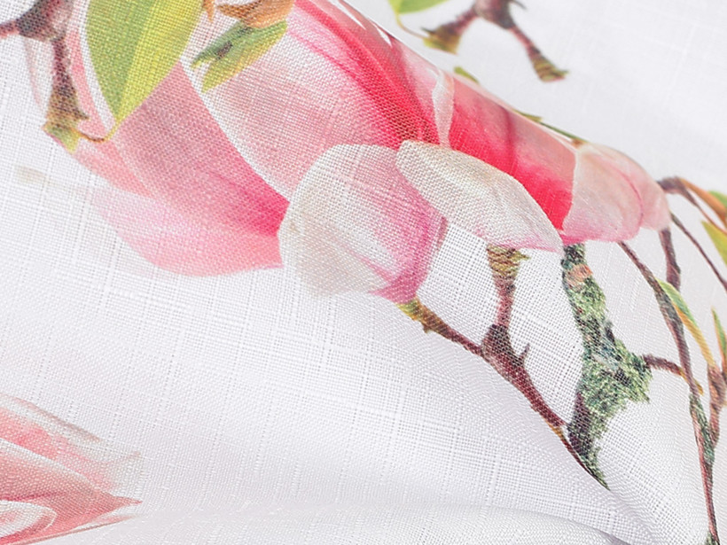 Țesătură teflonată pentru fețe de masă - model 064 magnolii roz