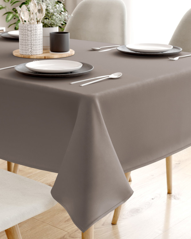 Față de masă decorativă Rongo Deluxe - gri-maro cu luciu satinat