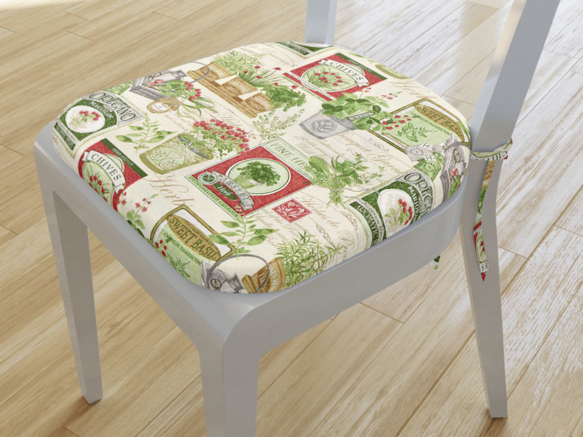 Pernă pentru scaun rotundă decorativă 39x37 cm - LONETA - model 184