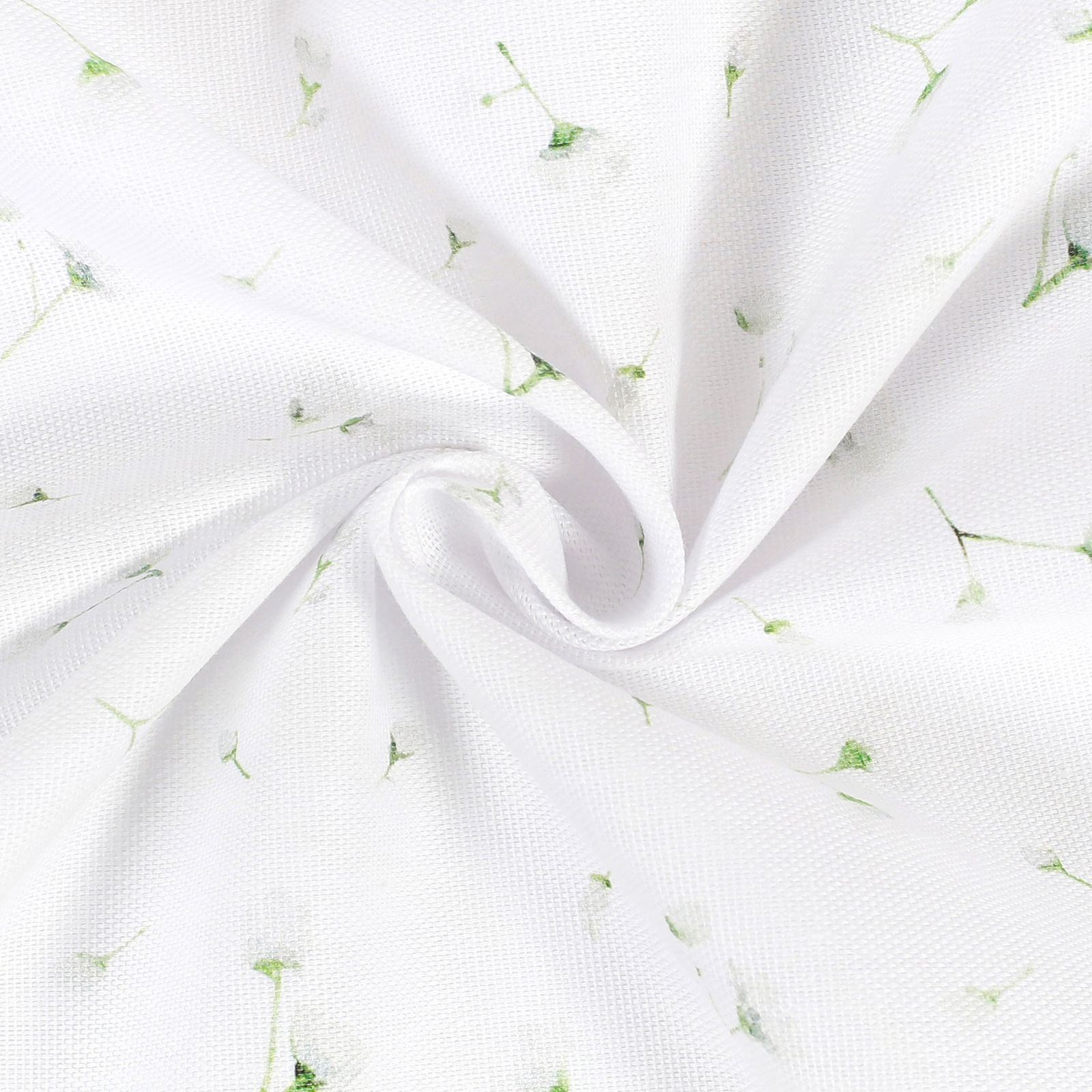 Țesătură decorativă LONETA - flori mici pe alb