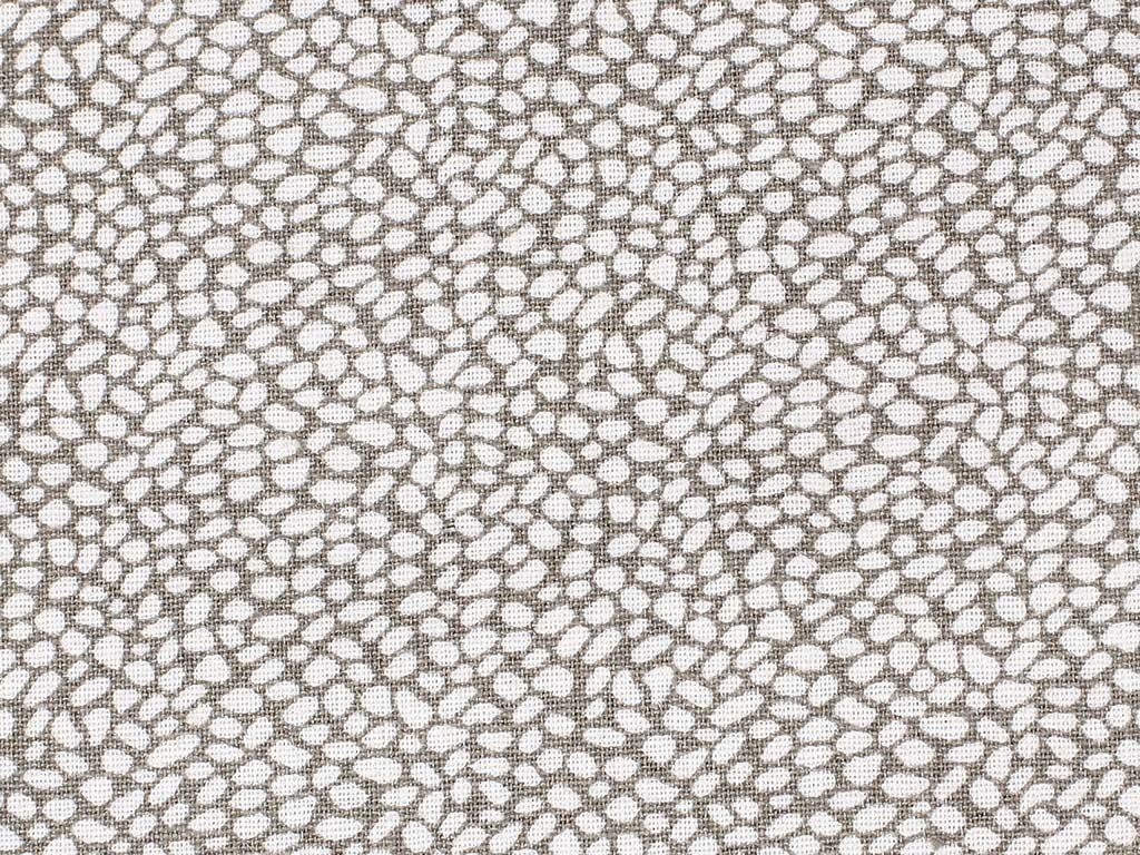 Țesătură SIMONA 100% bumbac - mozaic alb pe maro