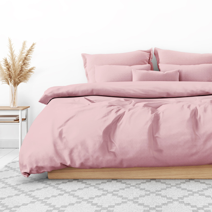 Lenjerie de pat de lux din bumbac satinat - roz vechi