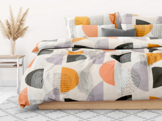 Lenjerie de pat din 100% bumbac - forme abstracte colorate