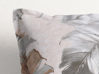 Față de pernă cu tiv decorativ LONETA - model 543 pene gri și maro