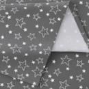 Draperie din bumbac - model 017 - steluțe albe pe gri - pe măsură
