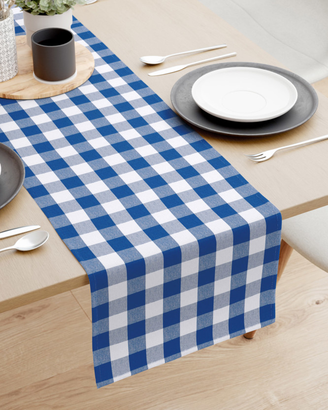 Napron de masă decorativ MENORCA - carouri mari albastre și albe