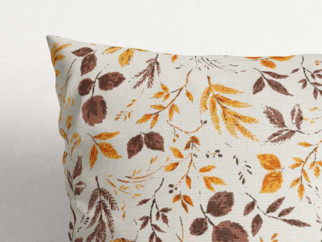 Față de pernă decorativă LONETA - model 537 frunze în maro și portocaliu