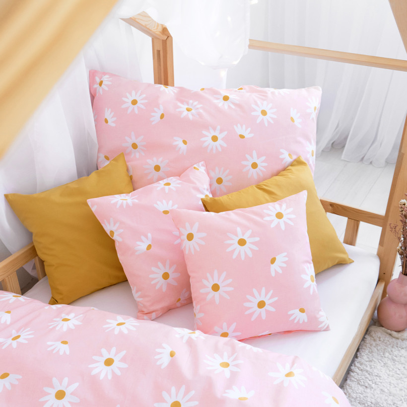 Lenjerie de pat pentru copii din 100% bumbac - flori de margaretă