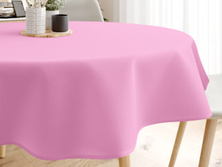 Față de masă din bumbac roz - rotundă