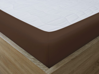 Cearceafuri de pat din bumbac cu elastic - maro închis